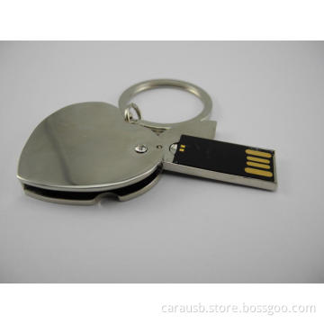 CaraUSB Metal heart-shaped gift advertising Usb disk flash drives custom LOGO personalized gifts waterproof